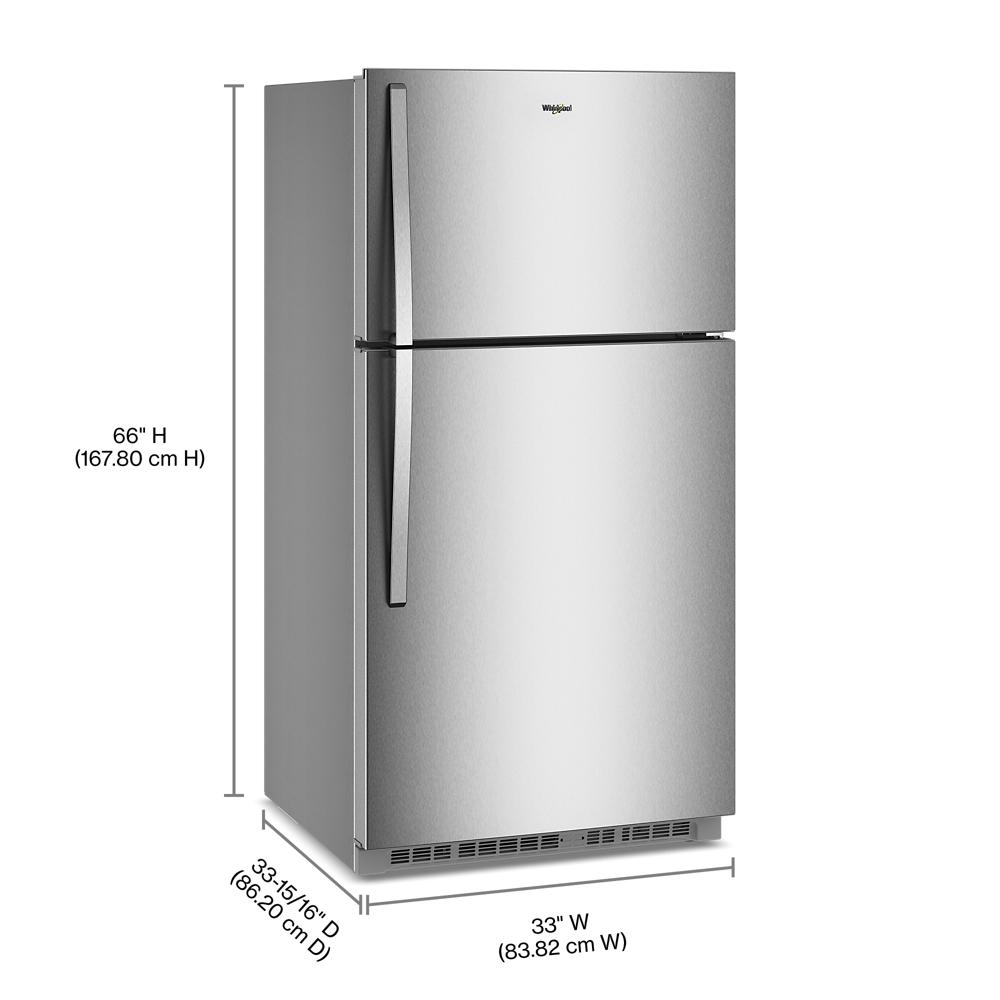 Whirlpool® 32.8-inch Wide Top Freezer Refrigerator with Total Coverage Cooling- 21.3 Cu. Ft.