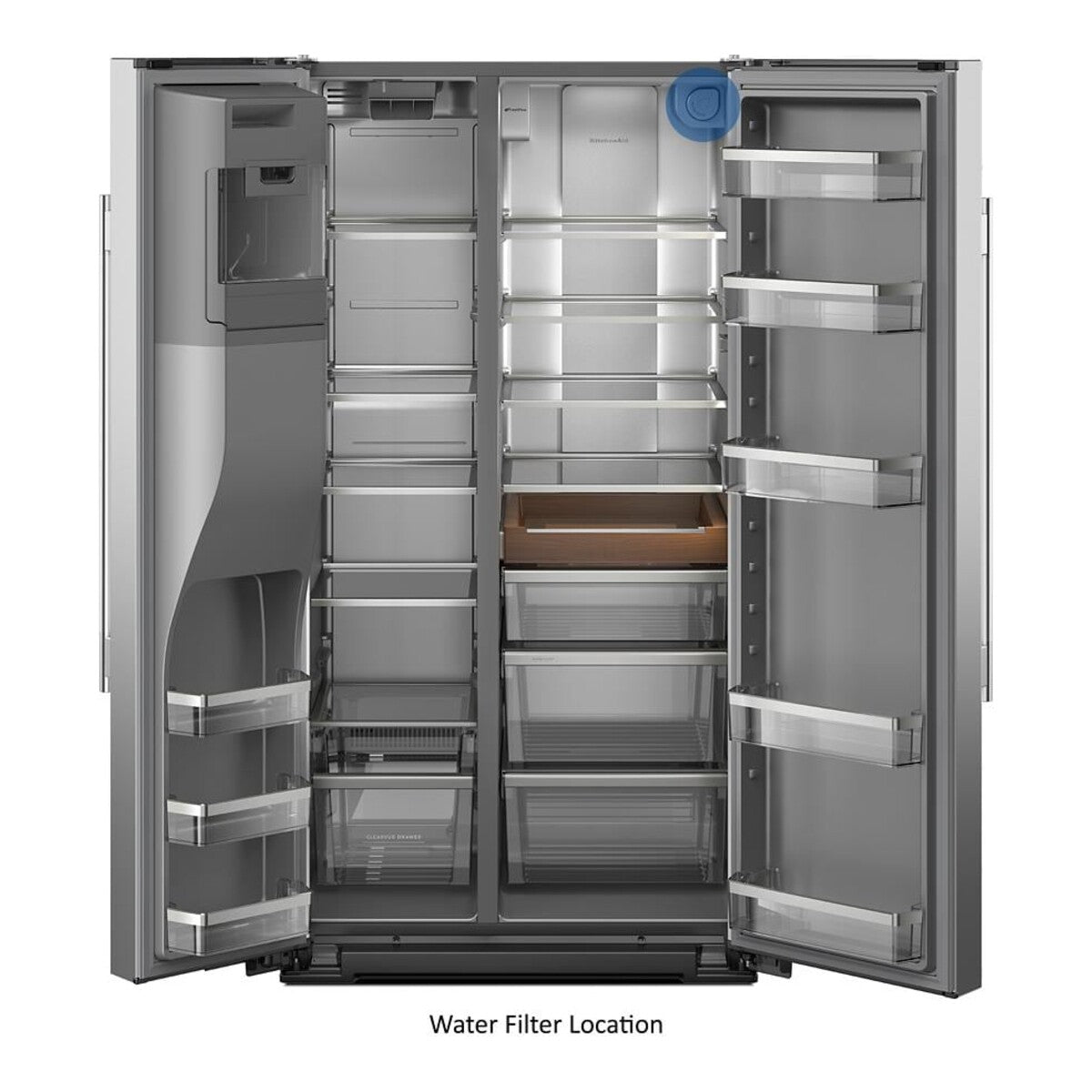 20.8 Cu. Ft. 36-Inch Counter-Depth Side-by-Side Refrigerator with Exterior Ice and Water Dispenser in Black Ore