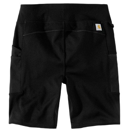 Large fitted black utility shorts for women with durable fabric and multiple functional pockets