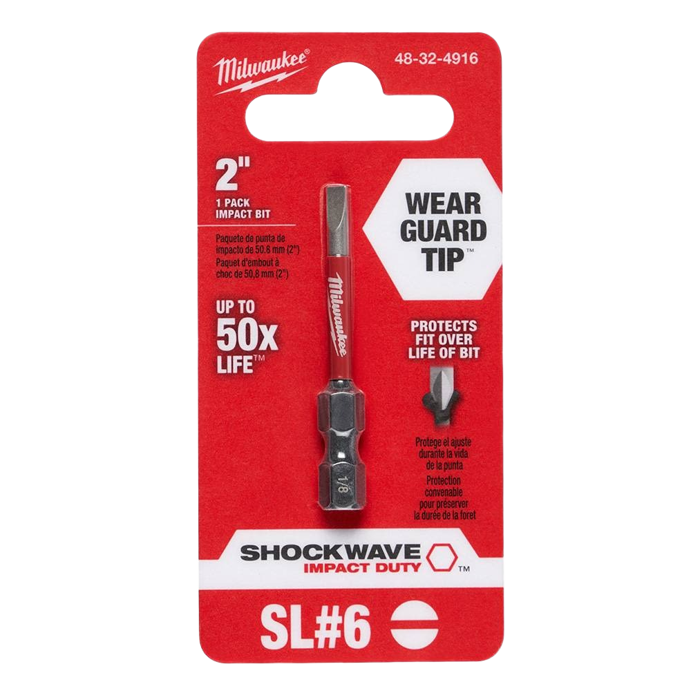2-inch #6 slotted impact bit with Wear Guard Tip for power tool accessories and home improvement under $50