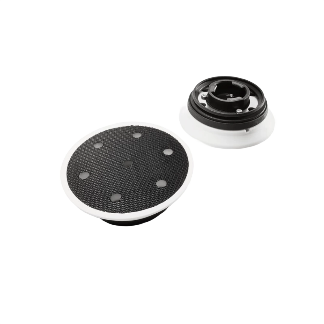 Soft black and white sanding pad with stick-on backing for woodworking and power tool accessories under $50 collections