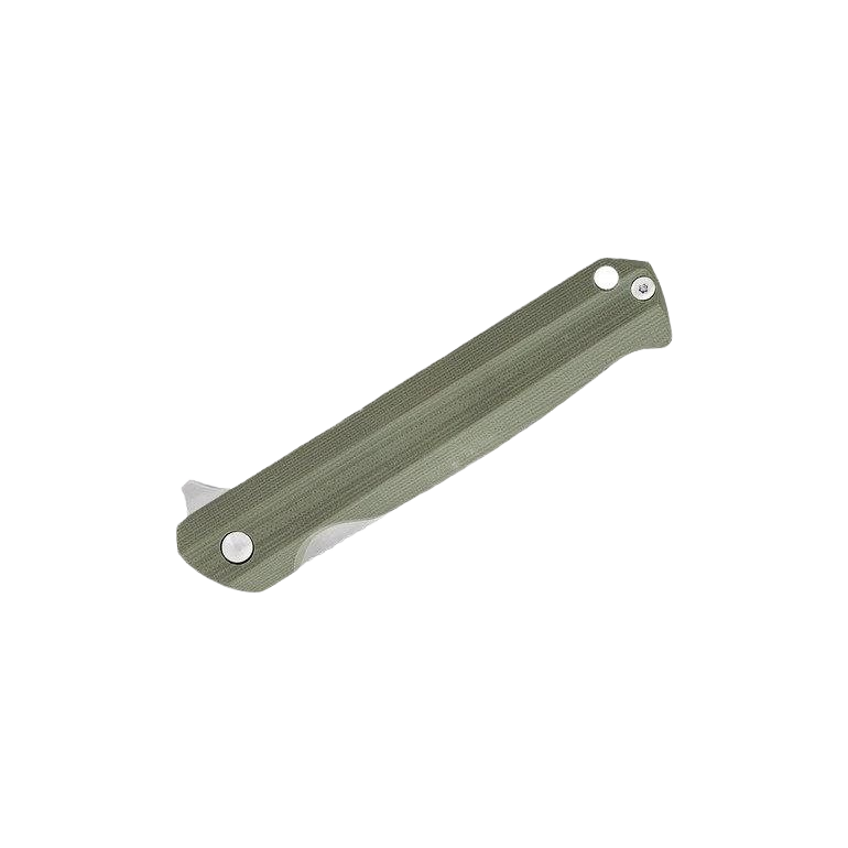 Green textured handle folding knife with stainless steel blade for tools and home improvement tasks