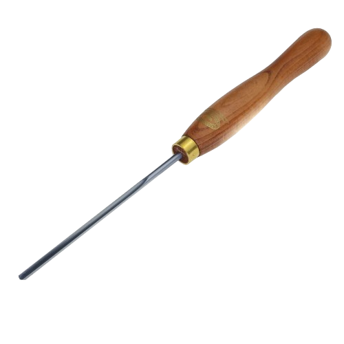 Woodturning spindle gouge with wooden handle and brass ferrule in woodworking tools and Crown Tools collections