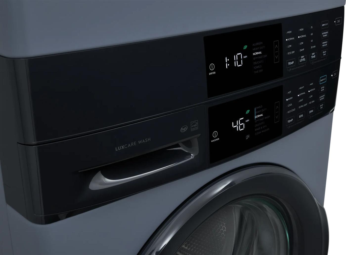 Laundry Tower Single Unit Front Load 4.4 Cu. Ft. Washer & 8 Cu. Ft. Electric Dryer