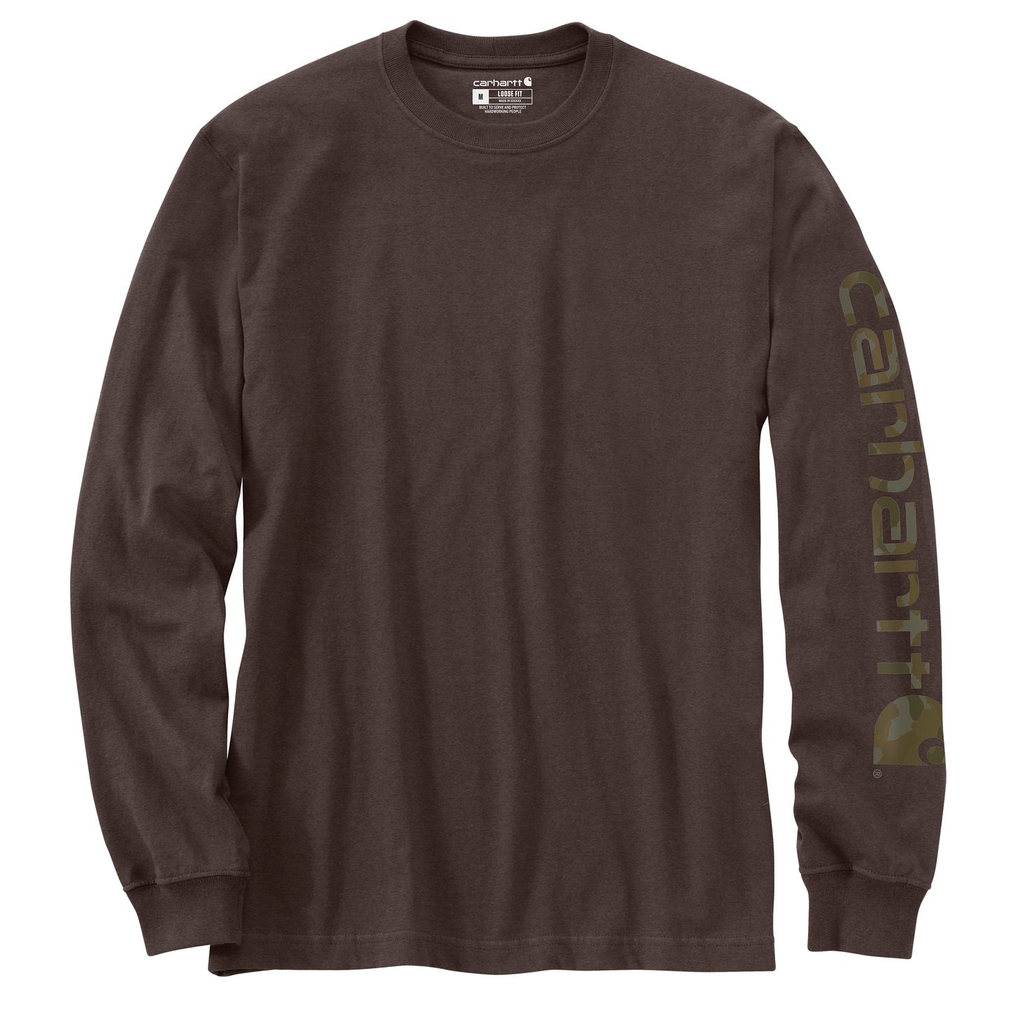 Carhartt Men's Loose Fit Heavyweight Logo Sleeve Graphic Long Sleeve T-Shirt