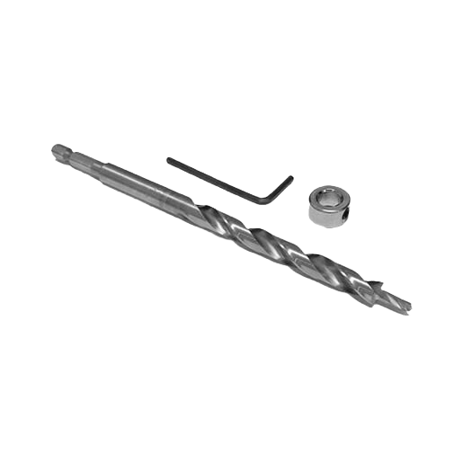 High-speed steel stepped drill bit with hex key and collar for precision drilling in tool accessories and power tool collections