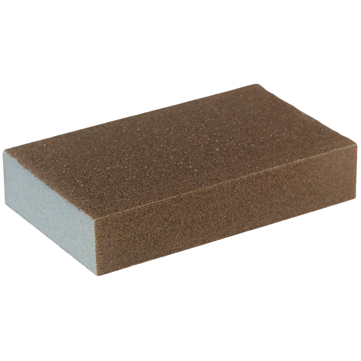 Brown aluminum oxide sanding sponge with dual grit surface for versatile home improvement and sanding projects