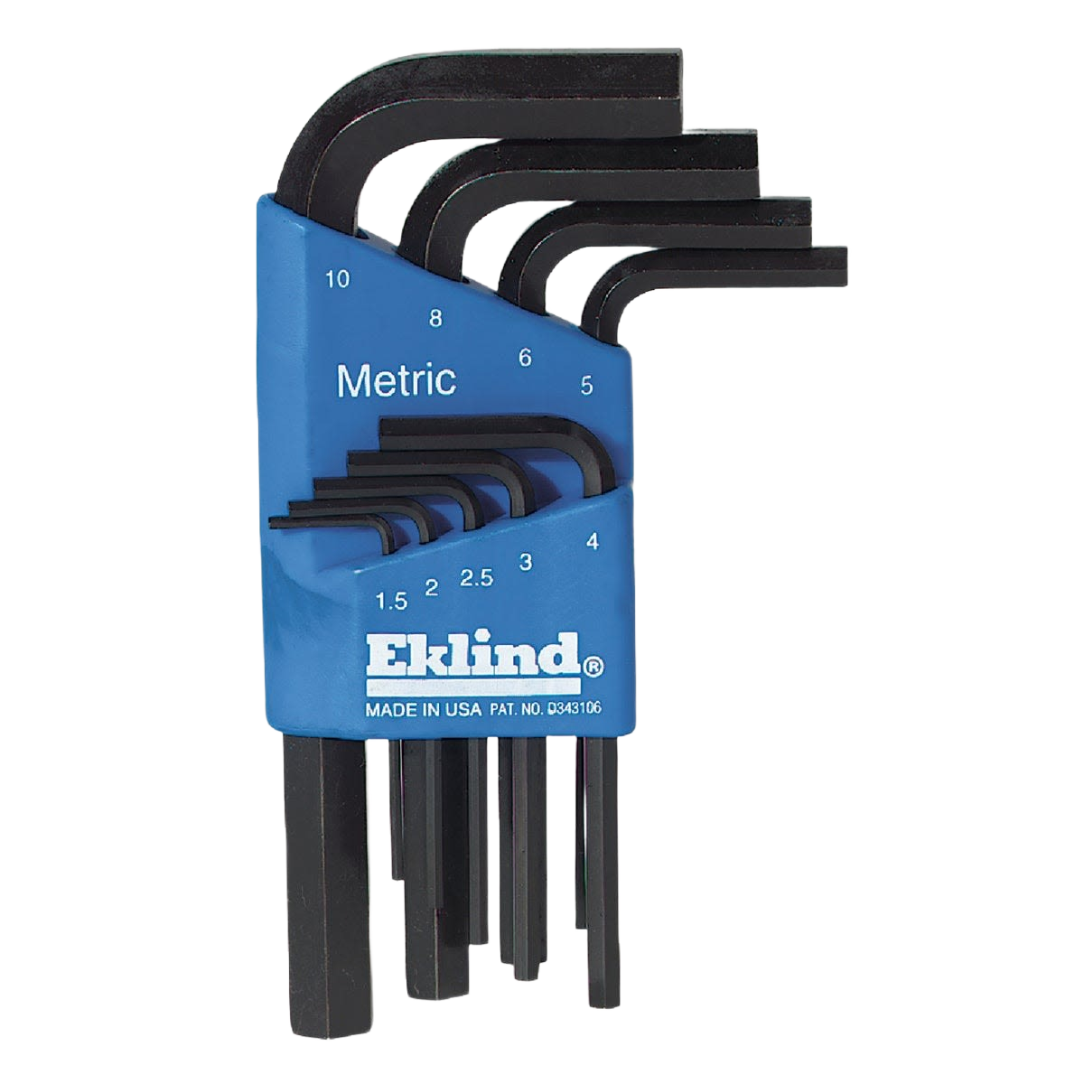 Set of nine metric short arm hex keys with blue holder for precise home improvement and tool use