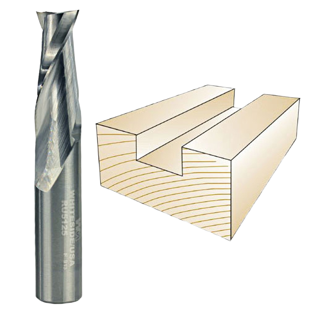 Spiral upcut bit for woodworking creating clean mortises and slots in home improvement and power tool accessories collections