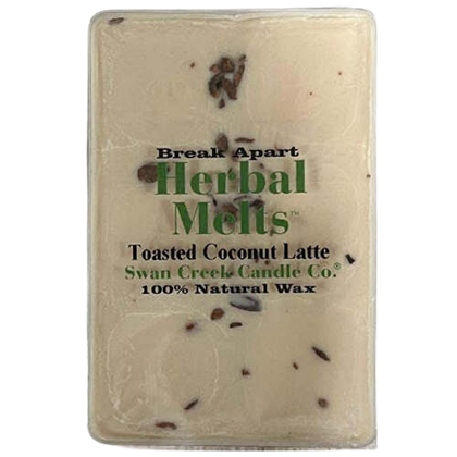 Natural wax herbal melts with toasted coconut latte scent for home accents and decor under $50 collection