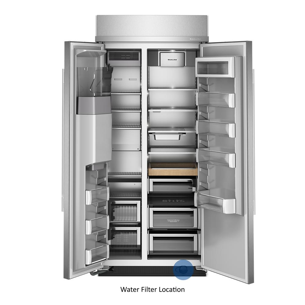 20.8 Cu. Ft. 36-Inch Built-In Side-by-Side Refrigerator with Exterior Water and Ice Dispenser with Measured Fill in PrintShield® Finish