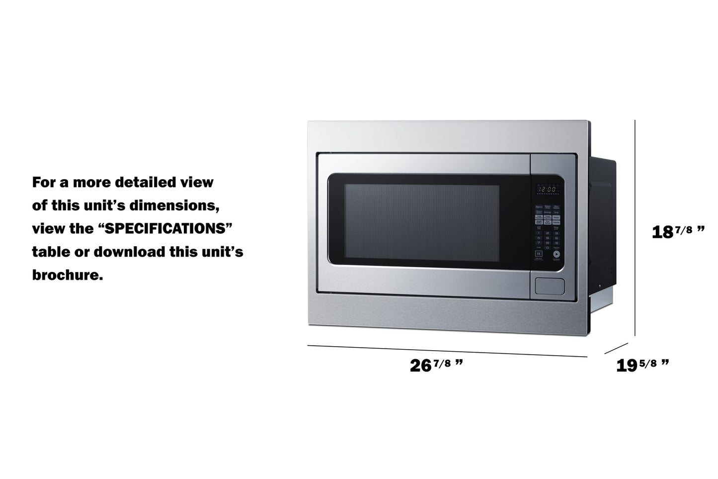 27" Wide Built-In Microwave (Trim Kit Included)