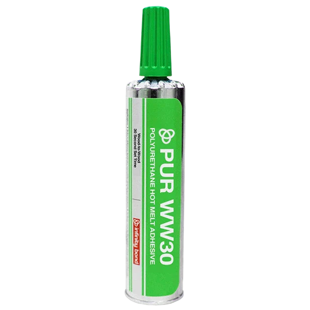 Green-capped cartridge of polyurethane hot melt adhesive for woodworking and home improvement in paint and supplies collections