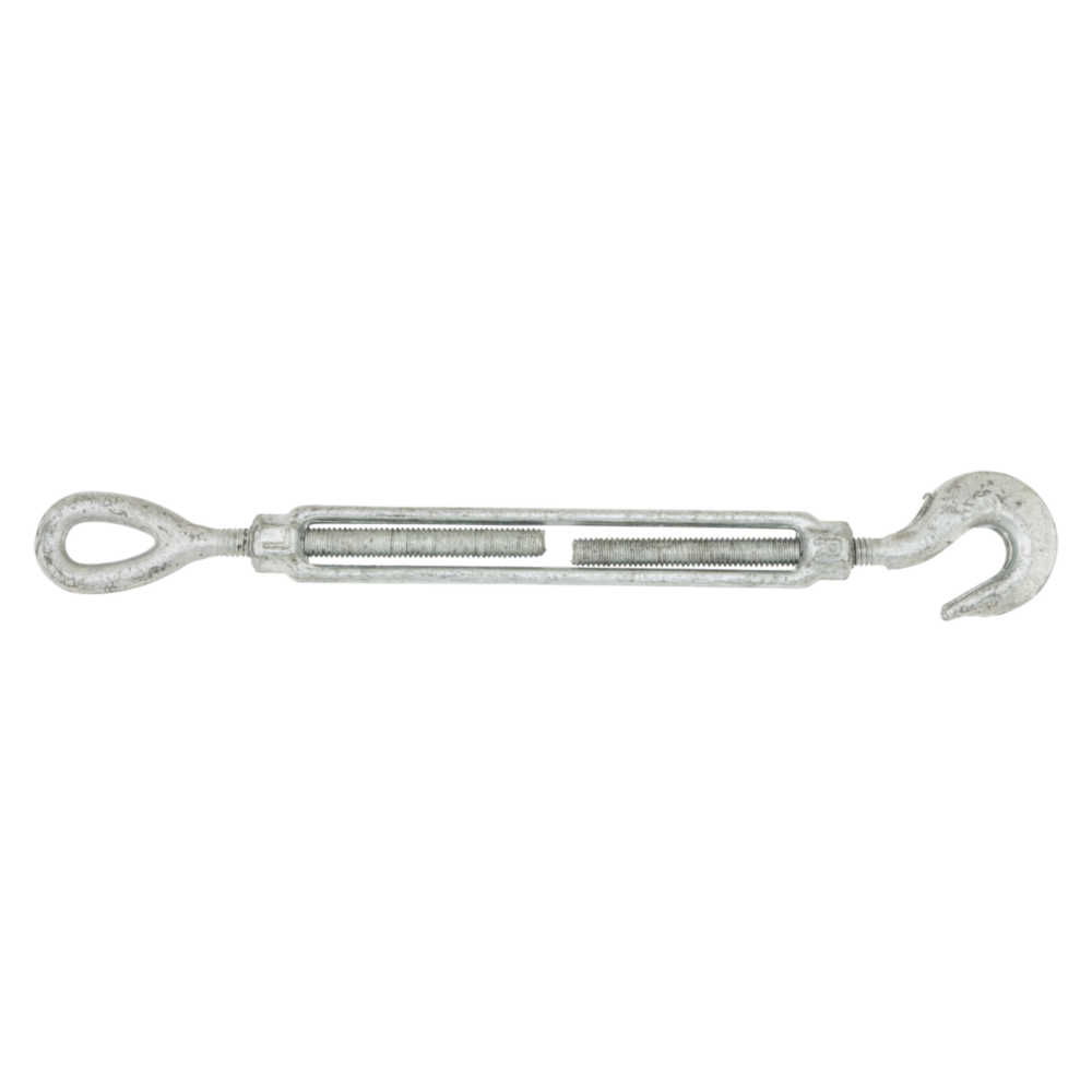 Galvanized steel hook and eye turnbuckle for marine and construction use in storage and organization under $50 tools