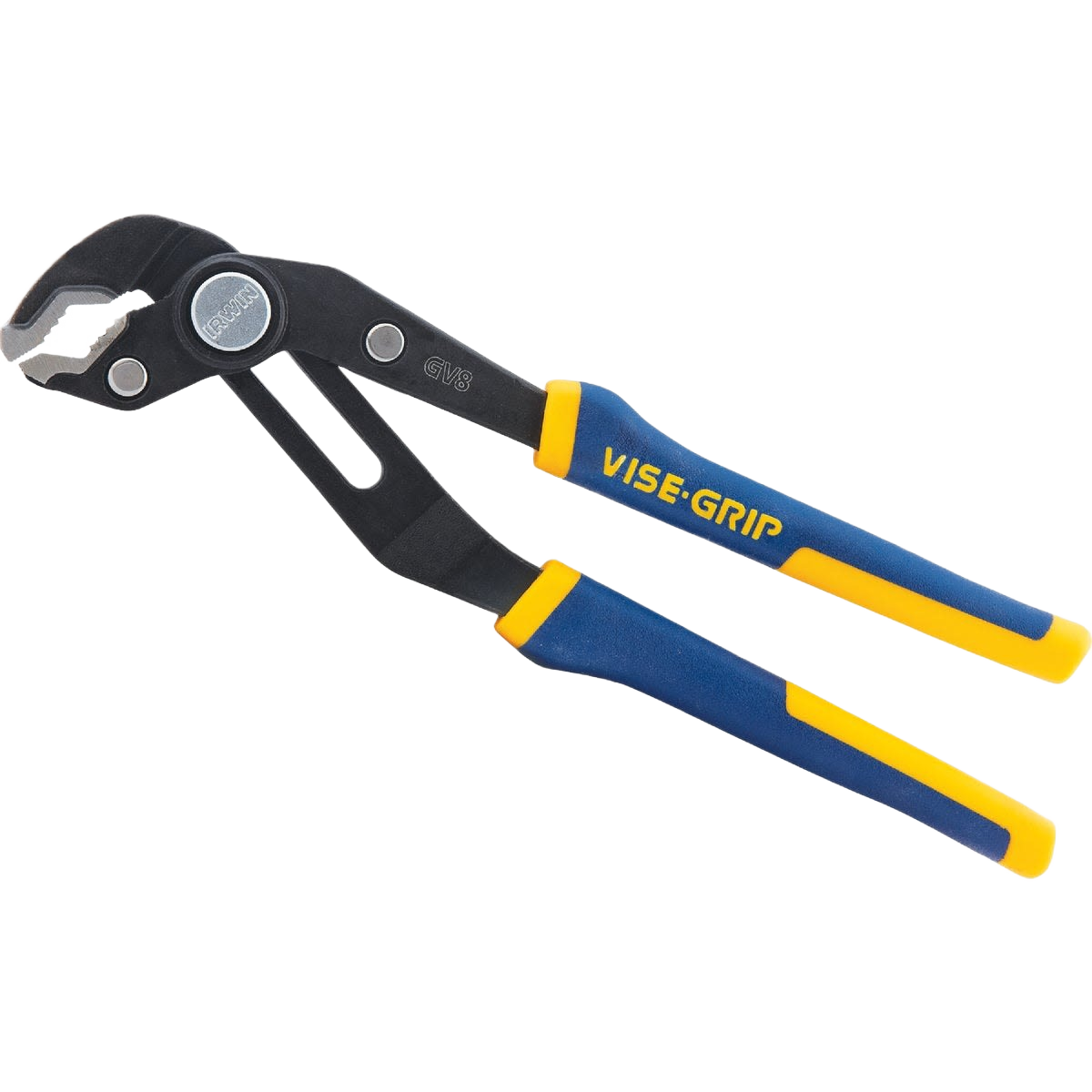 Blue and yellow Vise-Grip pliers with grooved jaws for woodworking and home improvement hand tools collection