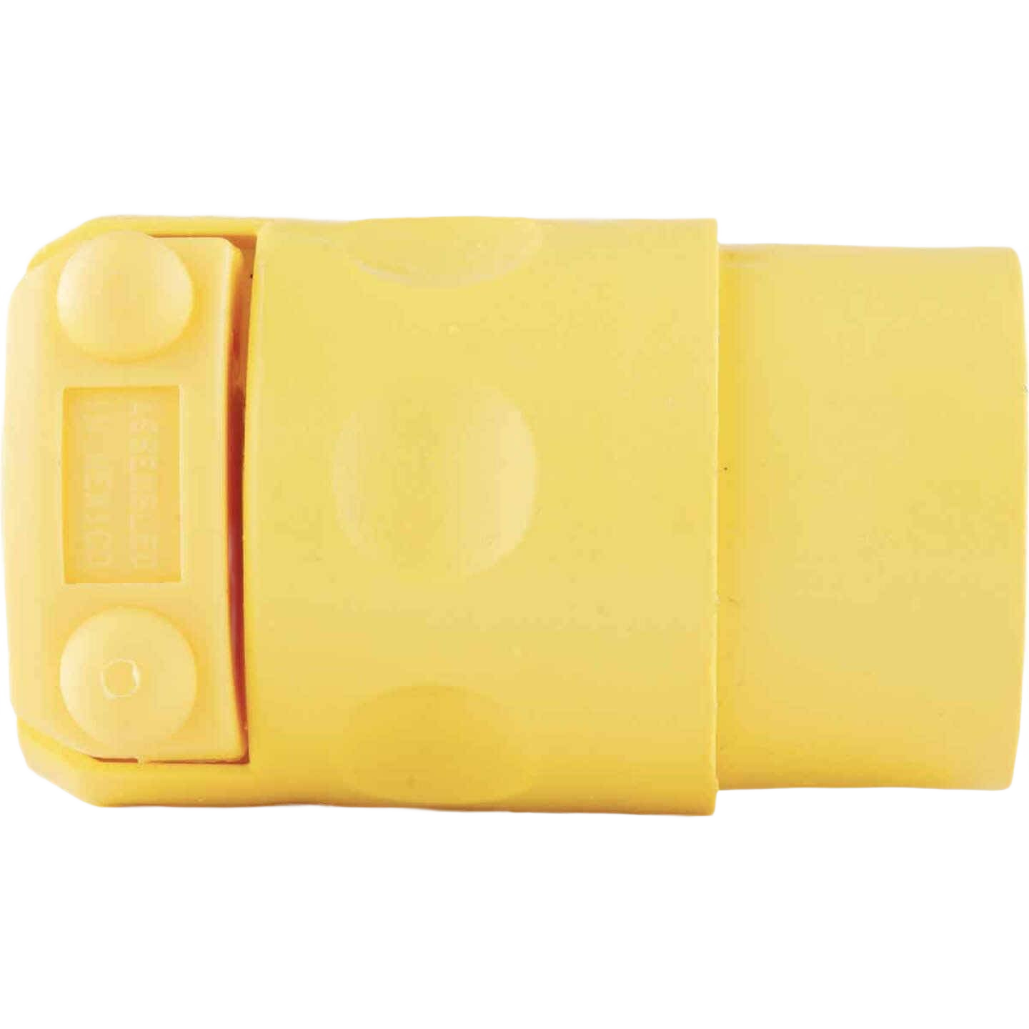 Yellow 15-amp 2-wire 2-pole cord connector for residential wiring in tools and home improvement projects
