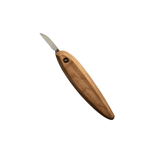 Detail knife with polished metal blade and smooth wooden handle for precision carving and home improvement tasks