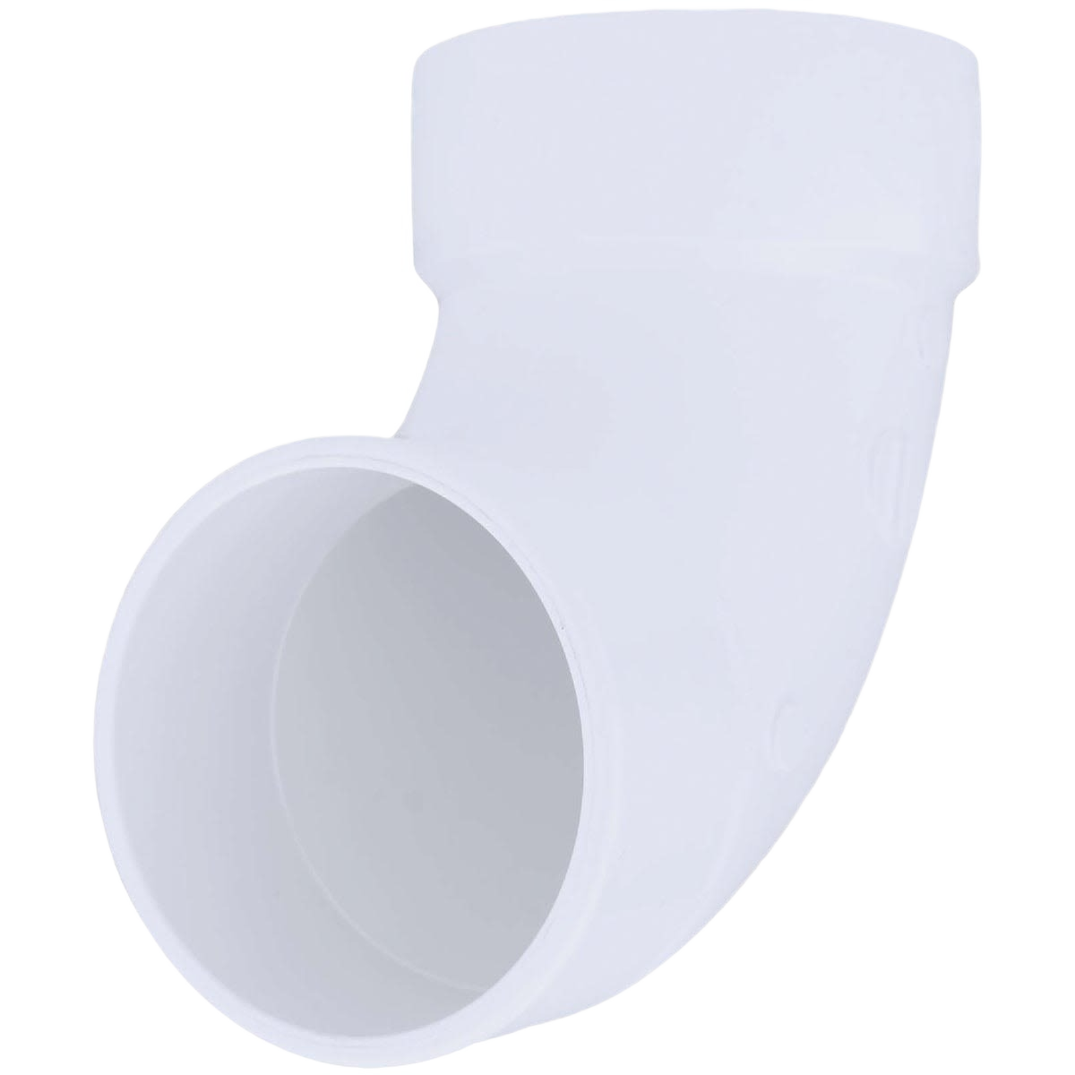 White 4-inch PVC 90-degree elbow fitting for plumbing, irrigation, and pipes & fittings under $50 collection.
