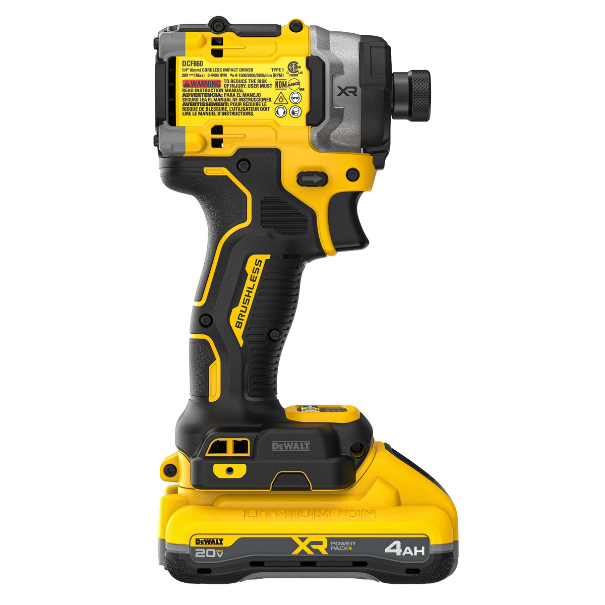 DEWALT 20V MAX* XR® Brushless Cordless 3-Speed High Torque 1/4" Impact Driver Kit w/XR POWERPACK™