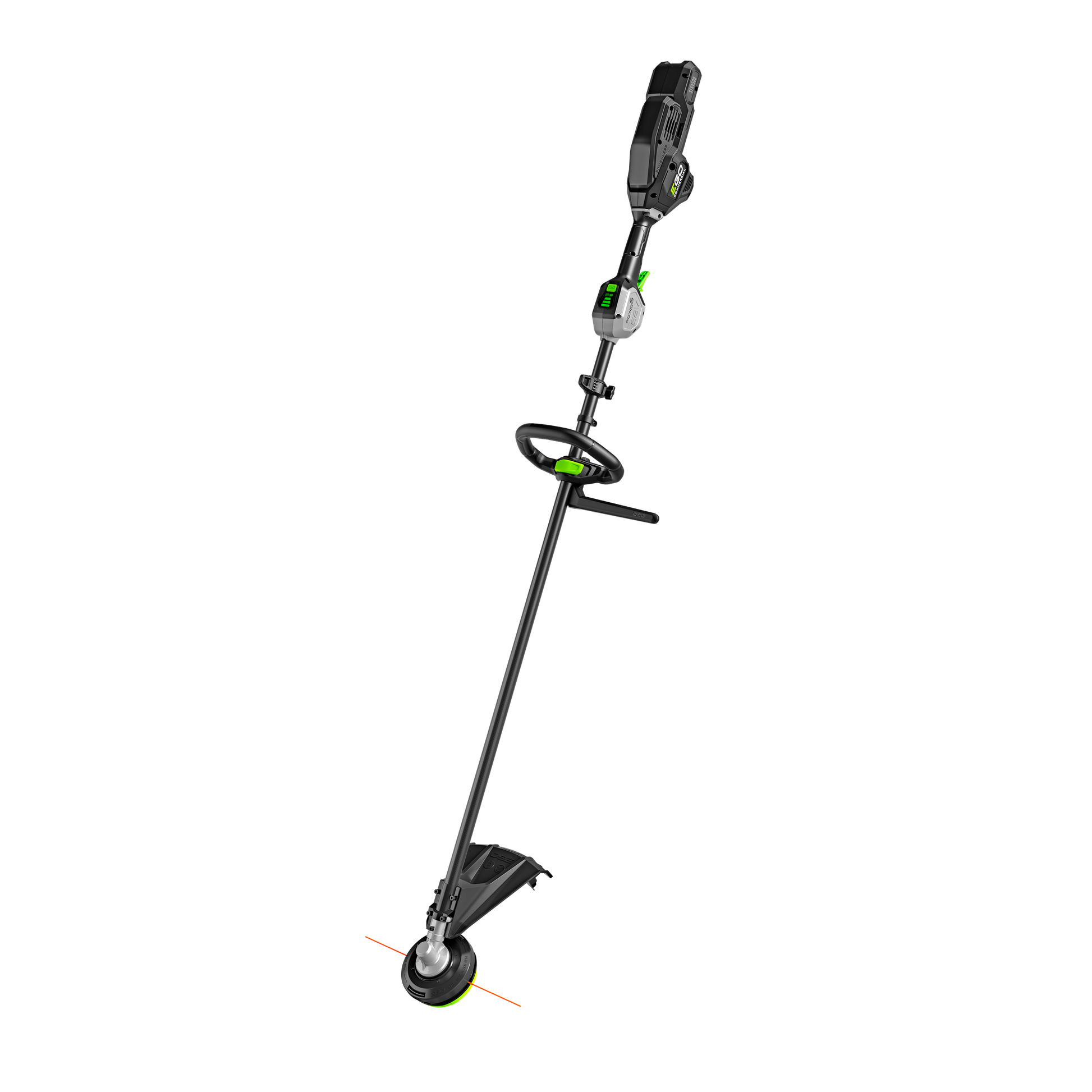 Black and green commercial-grade string trimmer with 17.5-inch cutting swath for outdoor power tools and lawn care equipment