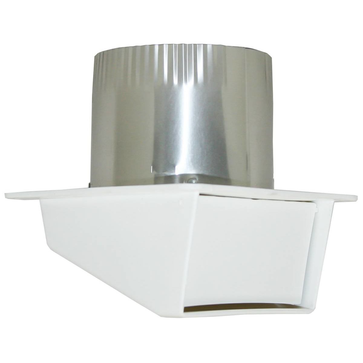 4-inch aluminum vent exhaust with white plastic base for dryer and bathroom fan ventilation in appliance parts collection