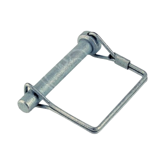 Galvanized metal pin fastener with quick-lock mechanism for use in John Deere hardware and parts accessories
