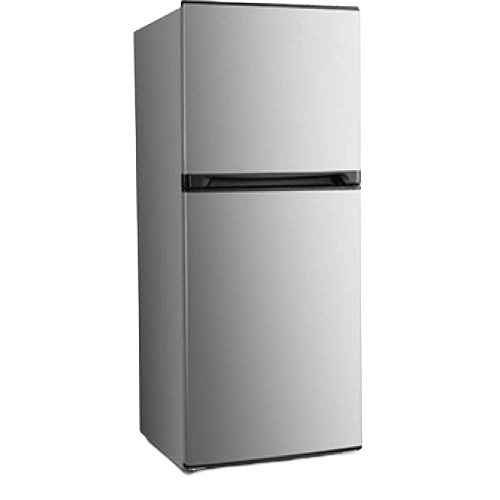 Compact stainless steel top freezer refrigerator with clean lines from Refrigerators and Kitchen & Kitchenware collections