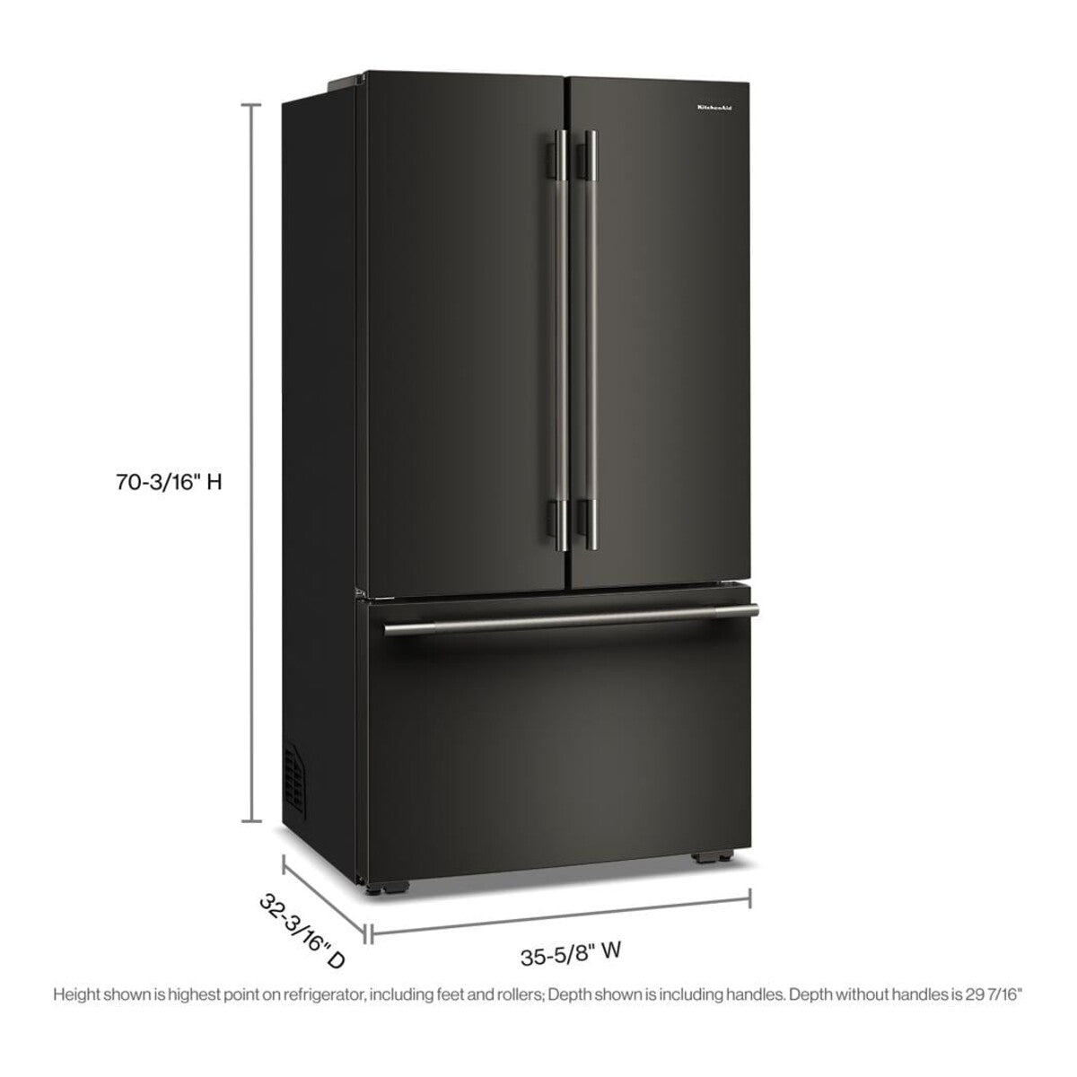 24 Cu. Ft. 36-Inch Counter-Depth French Door Refrigerator with Internal Water Dispenser in Black Ore
