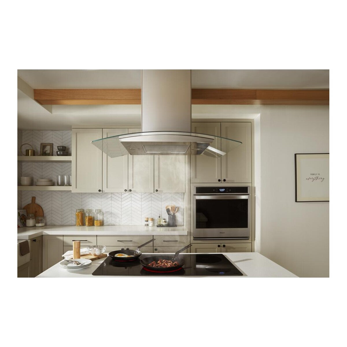 36" Curved Glass Island Mount Range Hood