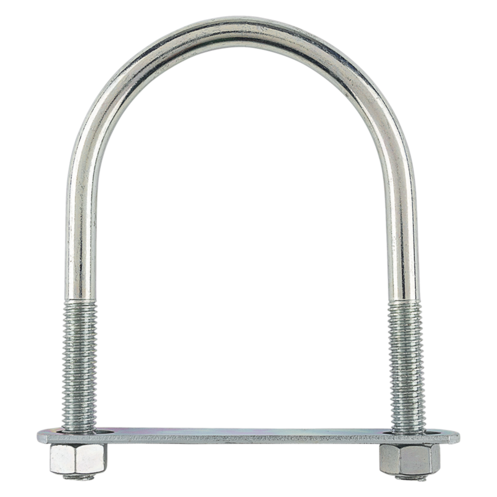 Zinc round U bolt with threaded ends and nuts for securing pipes in hardware and fasteners under $50 collection