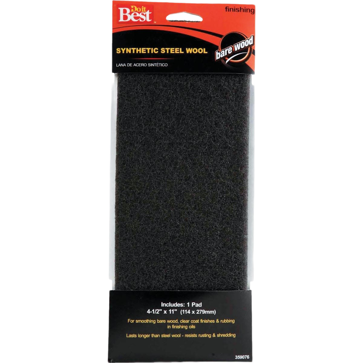 Durable synthetic steel wool pad for wood finishing, part of Sand Paper, Patching & Repair and Paint & Supplies collections.