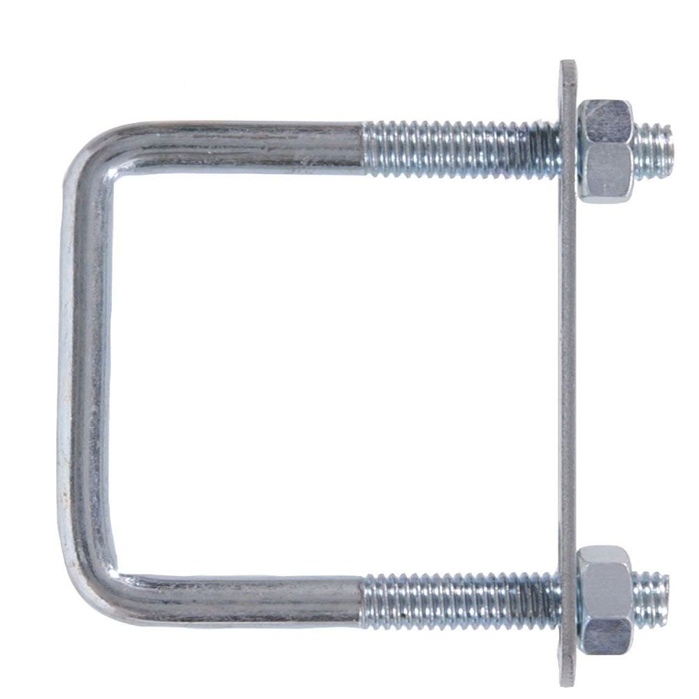Zinc-plated square U-bolt with hex nuts for secure fastening in hardware and home improvement under $50 category