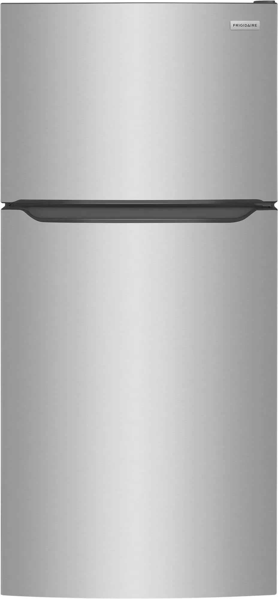Stainless steel top freezer refrigerator with sleek handle design in Refrigerators and Appliances collections