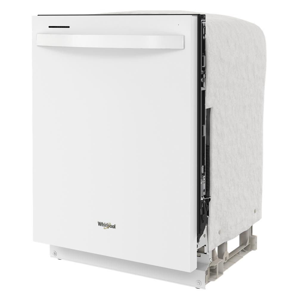 24-inch white dishwasher with minimalist design, energy-efficient settings for kitchen and home improvement collections