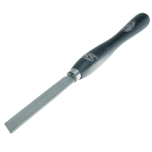 Oval skew chisel with ergonomic black handle for precision woodturning in woodworking tools and home improvement collections