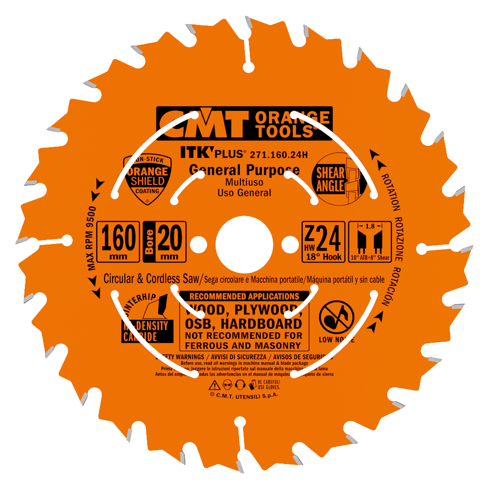 CMT Orange Tools 160x20mm 24T Fast Framing Saw Blade