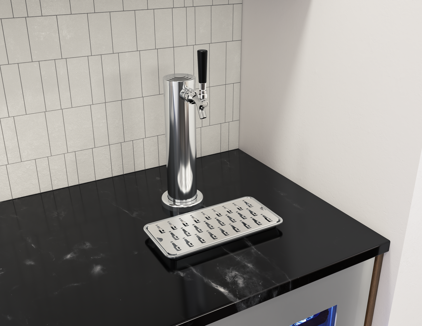 Presrv Kegerator & Beverage Cooler, 24in Under Cabinet, SS+Glass, Reverse Door, 1 Zone