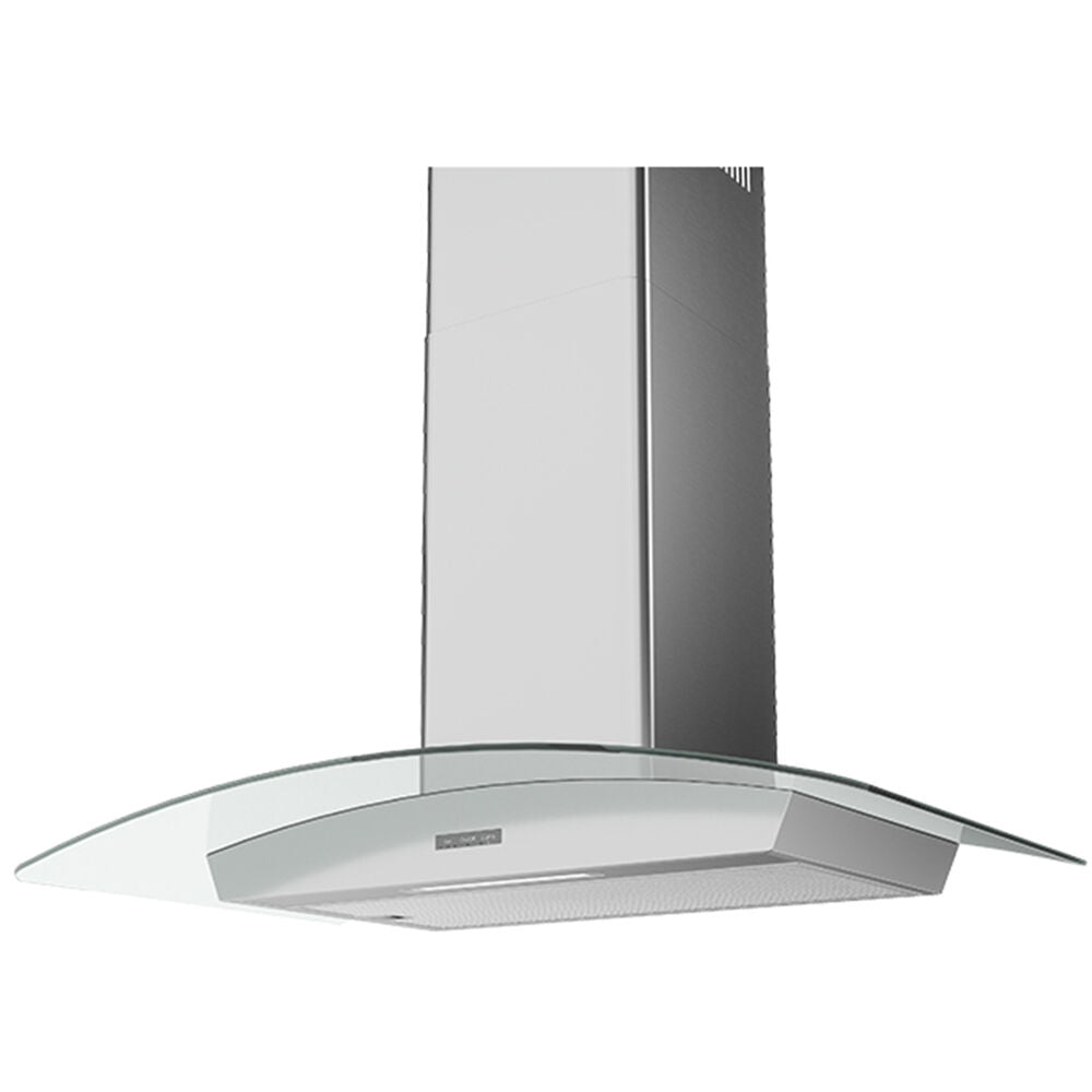 Curved Glass Chimney Wall 30" 600 CFM ACT