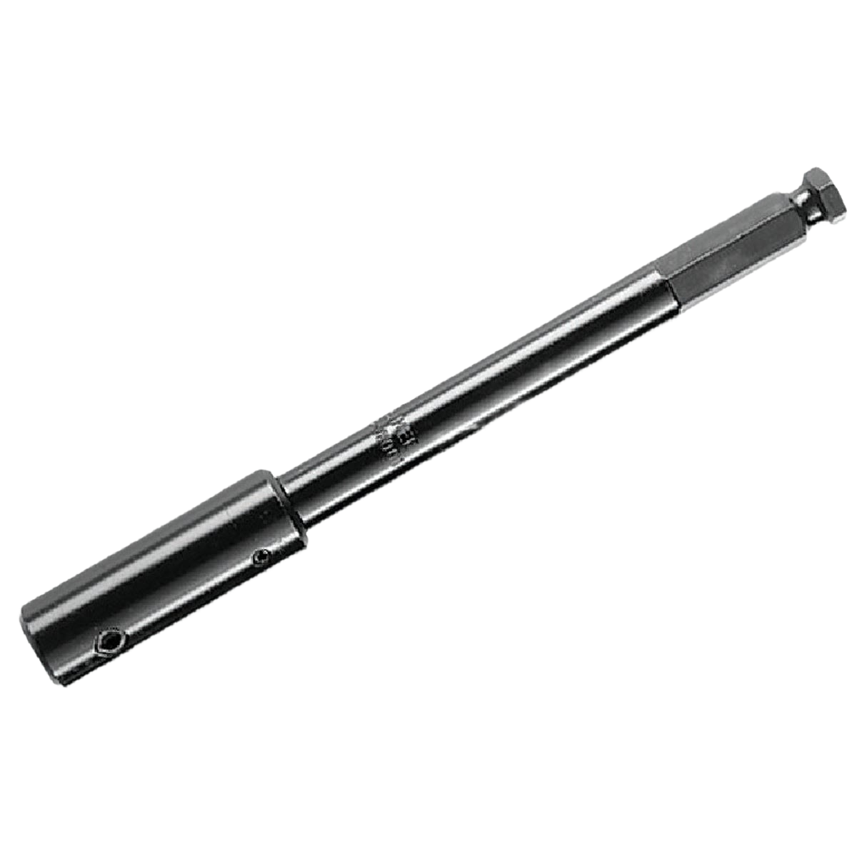 Steel hex lock extension bit for woodworking and home improvement tools compatible with various drills and chucks