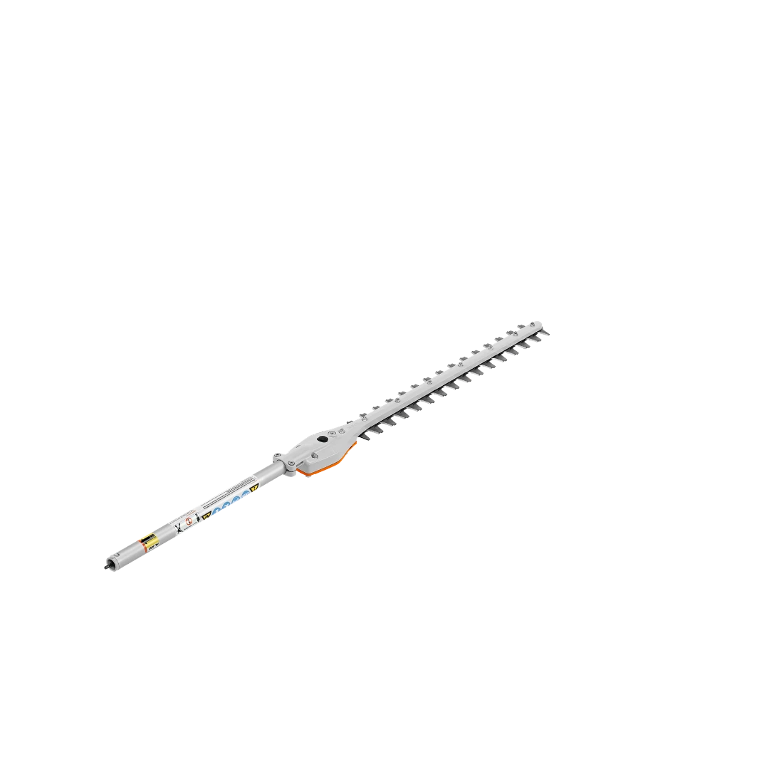 Straight hedge trimmer attachment with silver and orange finish for STIHL trimmers in gardening tools collection