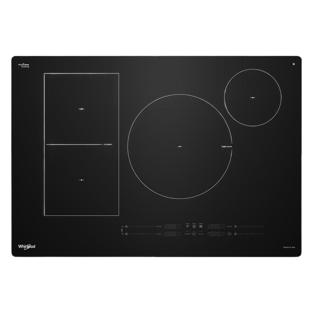 Black induction cooktop with digital touch controls and three cooking zones from Induction Cooktops and Appliances collections