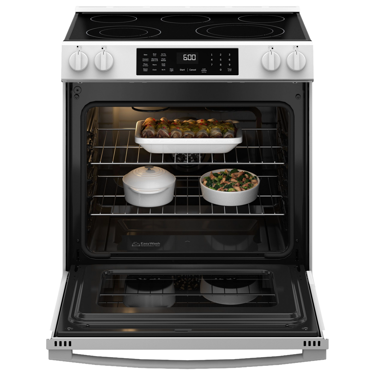 GE® ENERGY STAR® 30" Slide-In Electric Convection Range with No Preheat Air Fry and EasyWash™ Oven Tray