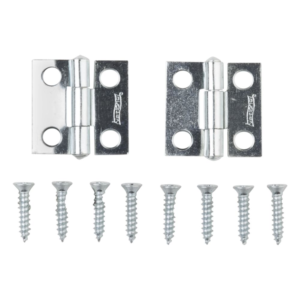 Two zinc-finished tight-pin narrow hinges with screws for home improvement in door hardware under $50 collection