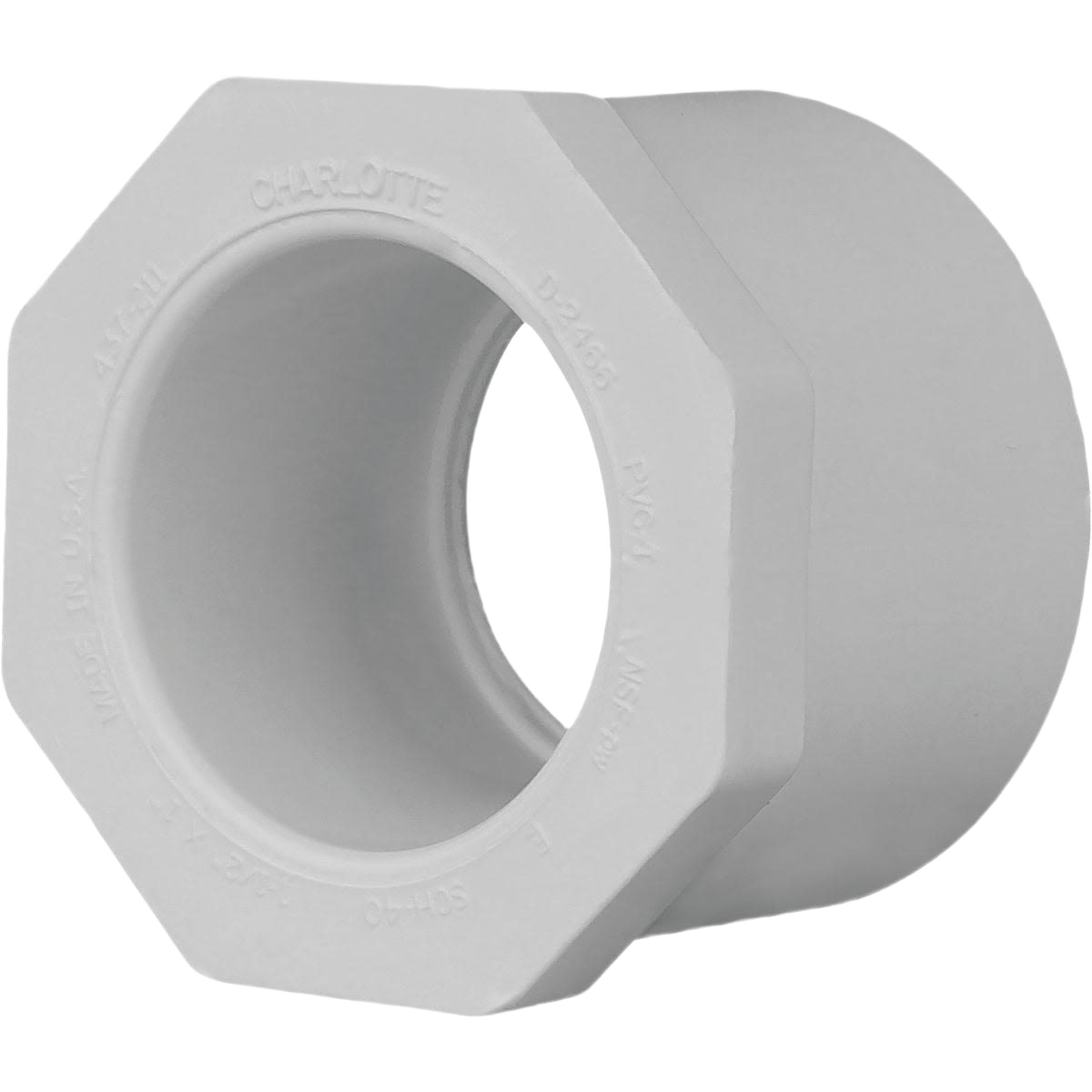White PVC slip bushing fitting for plumbing and pipes & fittings collection in home improvement under $50 category