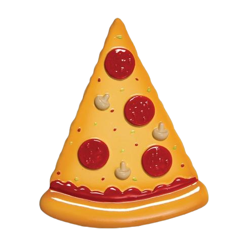 Poly-resin pizza slice ornament with pepperoni and mushroom toppings for Christmas Ornaments & Tree Decorations under $50