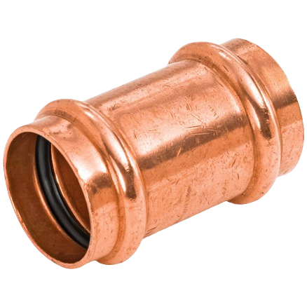Copper press coupling with EPDM O-ring for plumbing repairs in pipes and fittings and copper pipe collections under 50 dollars