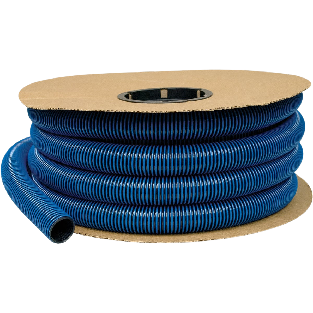 Blue polyethylene vacuum hose coil on cardboard spool for plumbing and appliance part repairs at Hartville Hardware