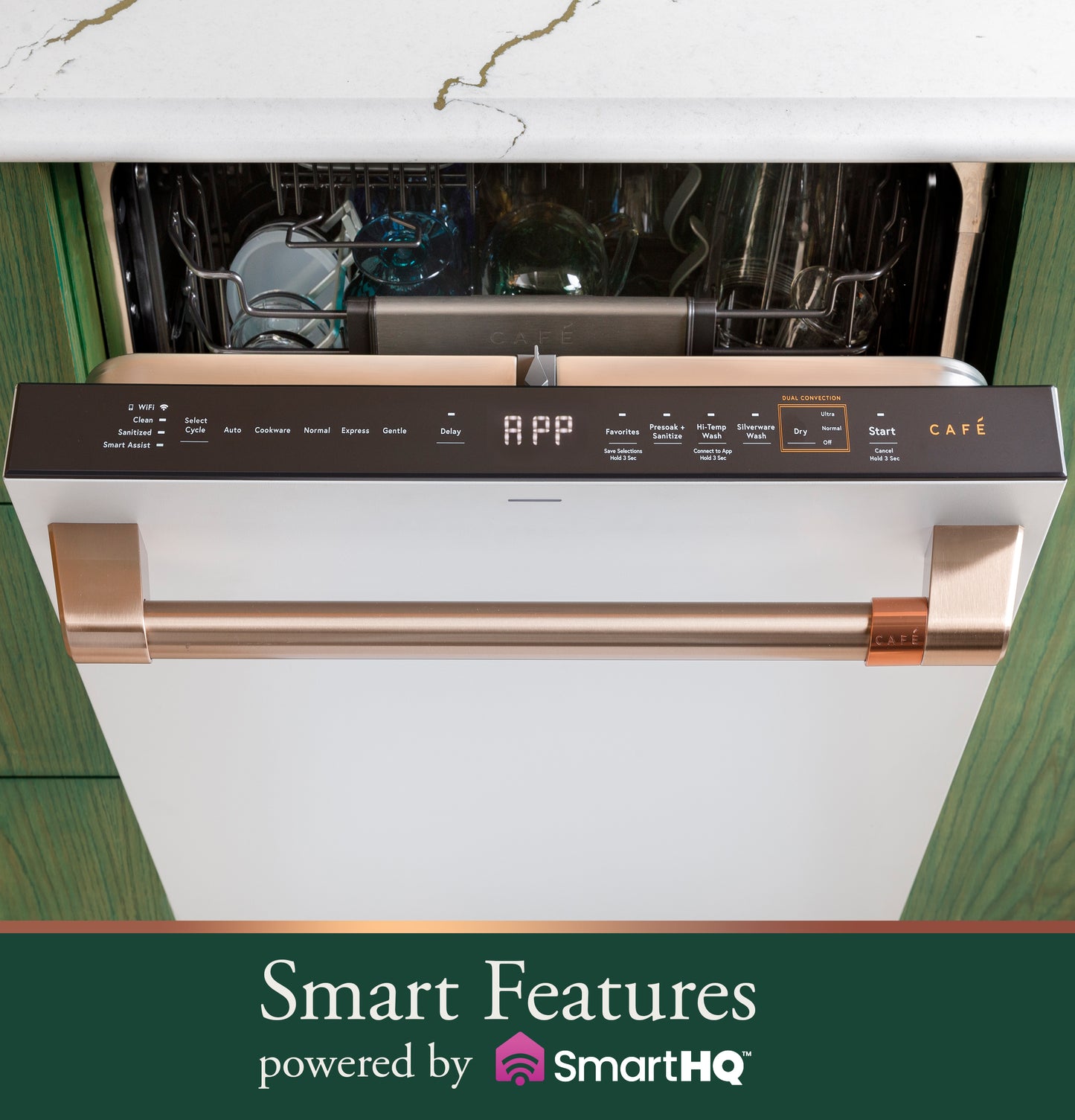 CAFÉ™ CustomFit ENERGY STAR Stainless Interior Smart Dishwasher with Ultra Wash Top Rack and Dual Convection Ultra Dry, 44 dBA