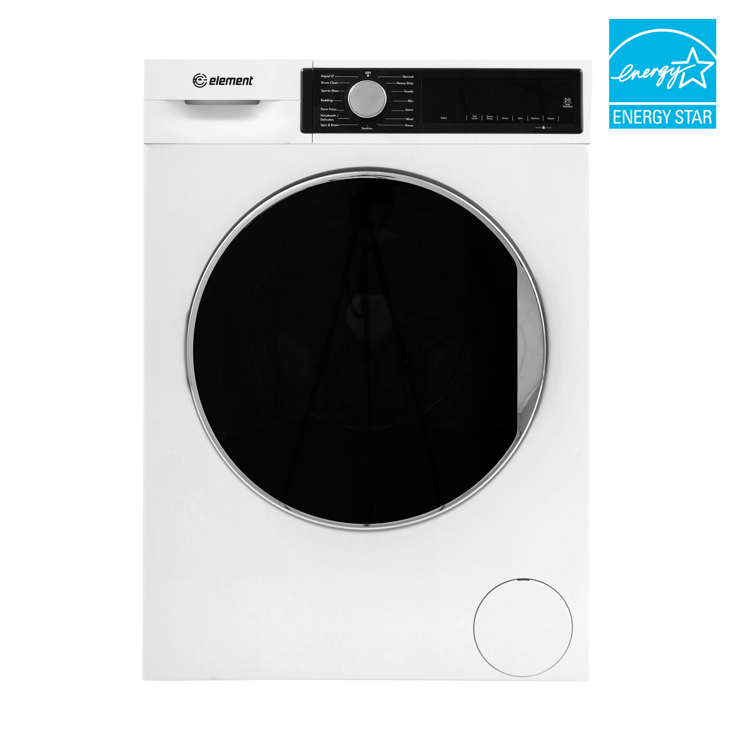 Element Electronics 24-inch 2.2 cu. ft. Front Load Washer – White, ENERGY STAR (ECW2224EGW)