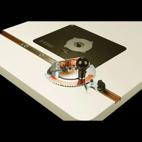32-inch metal miter channel installed on table with angle gauge for woodworking tool accessories under $50 collections